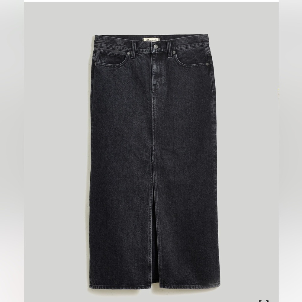 Madewell Black Denim Maxi Skirt / 24 inch waist